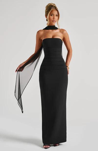 A-line Off The Shoulder Formal Ball Gown With Ruffled Front Slit