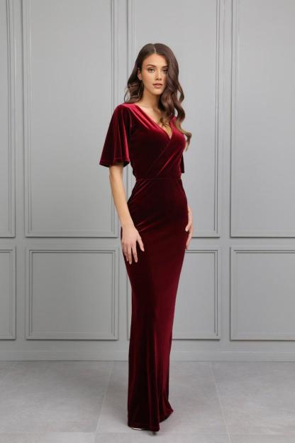 Dark Burgundy Velvet Dress Prom Dress Wedding Guest Dress Evening Dress Velvet Long Dress Formal Dress Maxi Dress