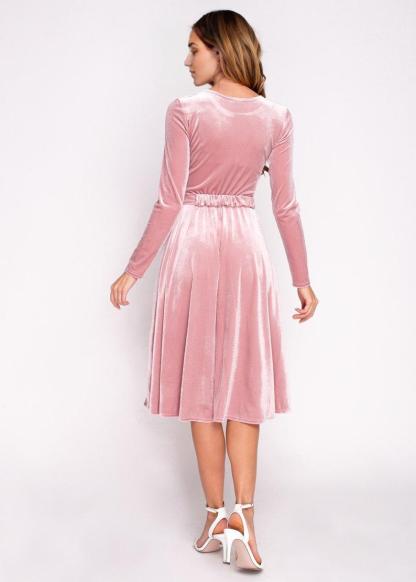 Mauve velvet dress with belt Christmas velvet dress evening dress velvet bridesmaid dress wedding guest dress party dress