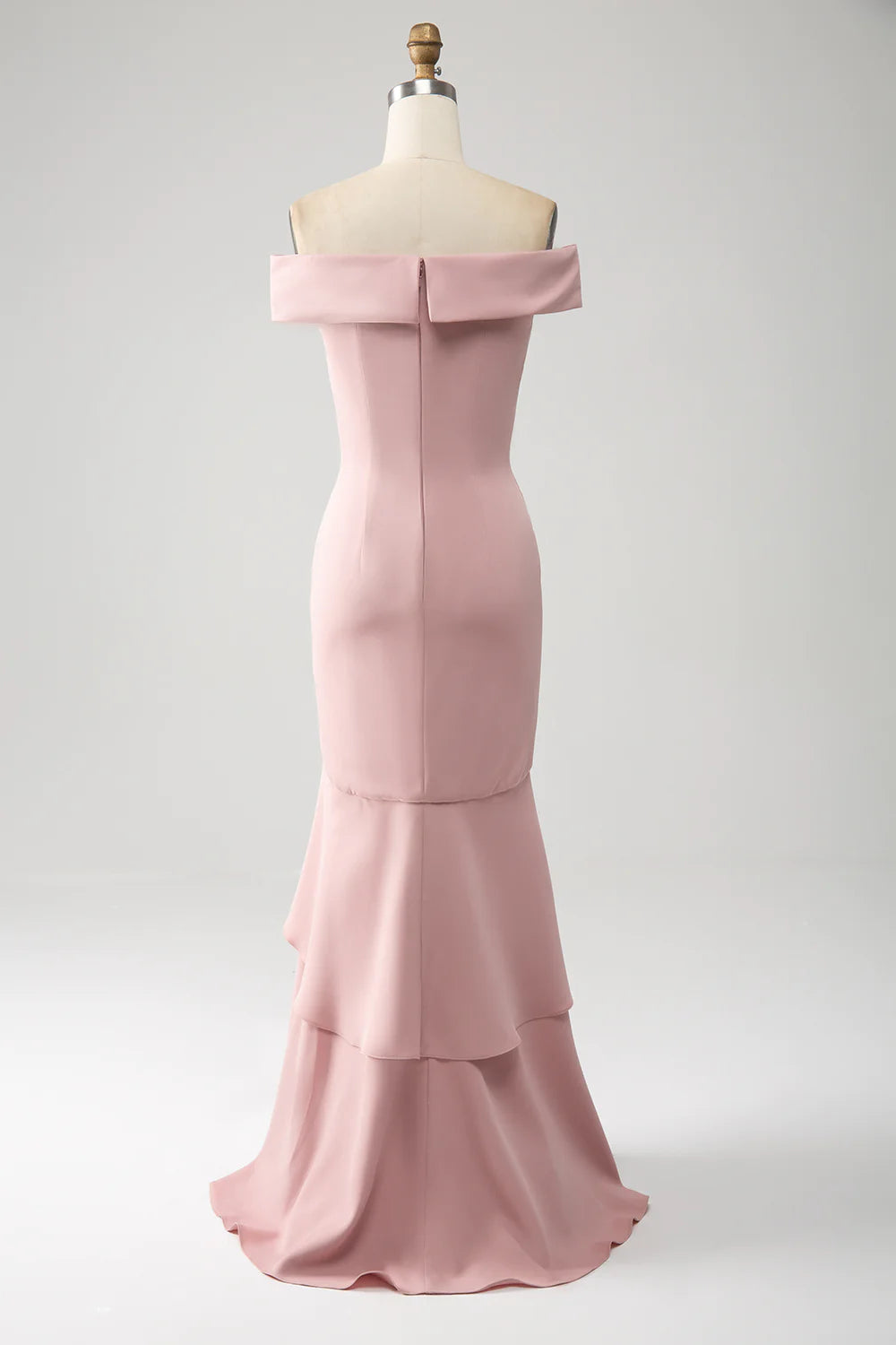 Pink Mermaid Ruffled Bridesmaid Dresses