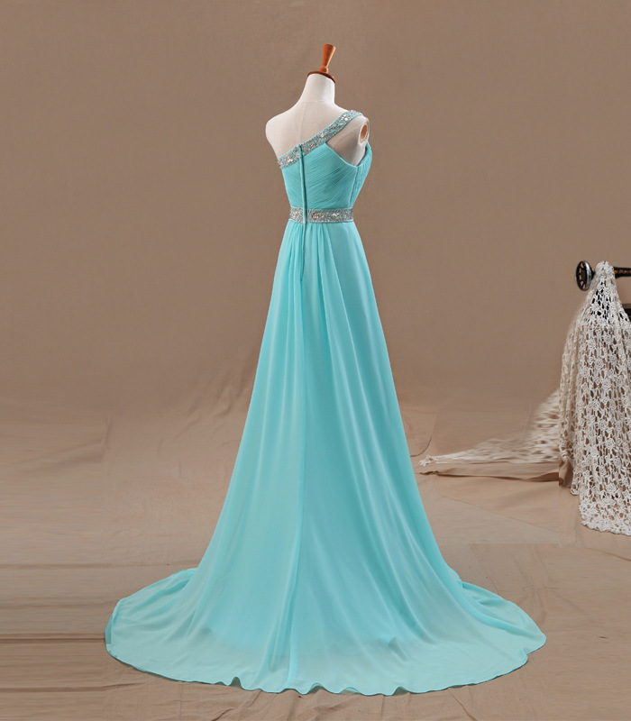 Light Blue Prom Dresses Prom Dresses,one Shoulder Prom Dresses chiffon Prom Dresses sexy Prom Dresses dresses For Prom 