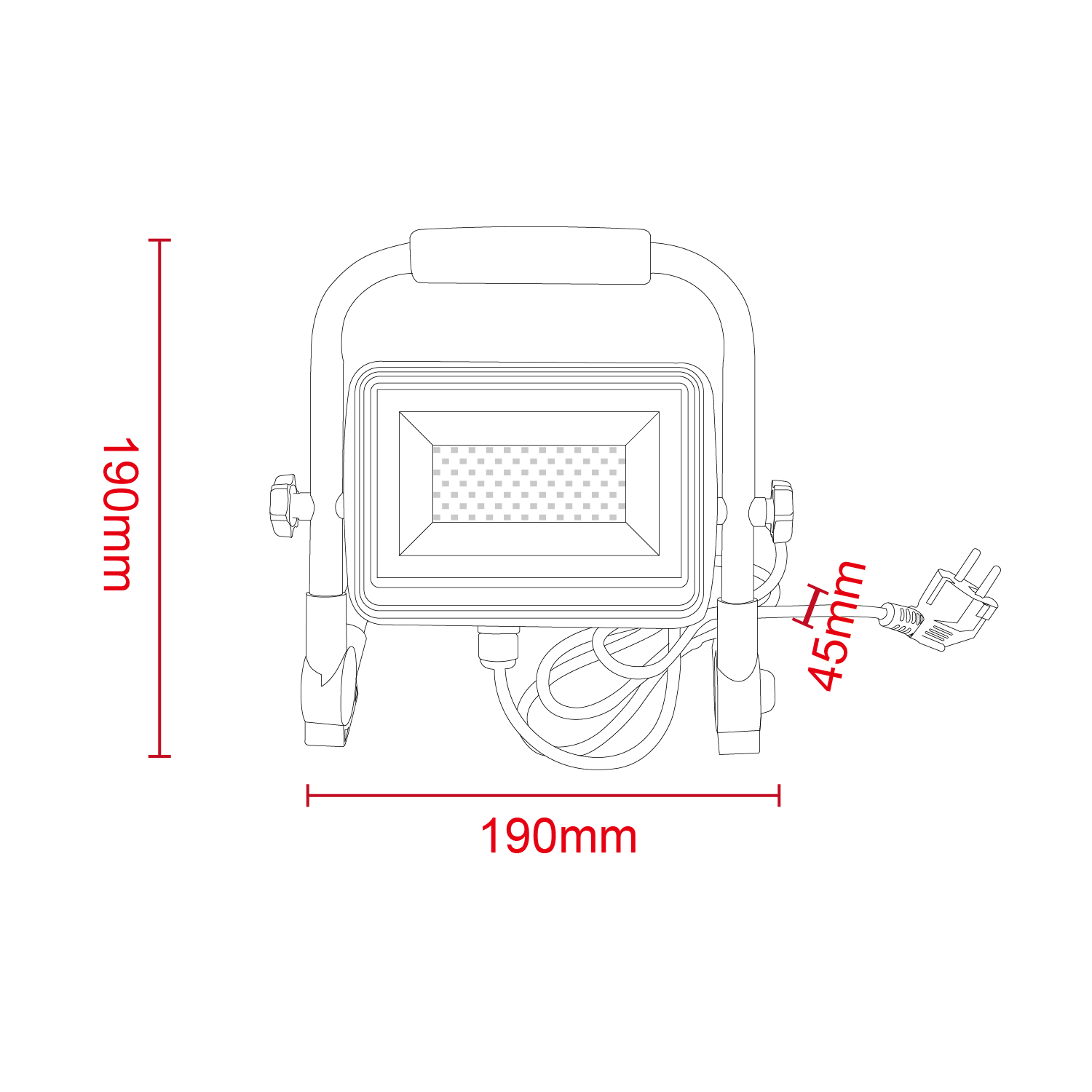 10W LED Work Light 1200 Lumen Portable  | JD-FLW-E-10W-P-Flood-Light with Handle