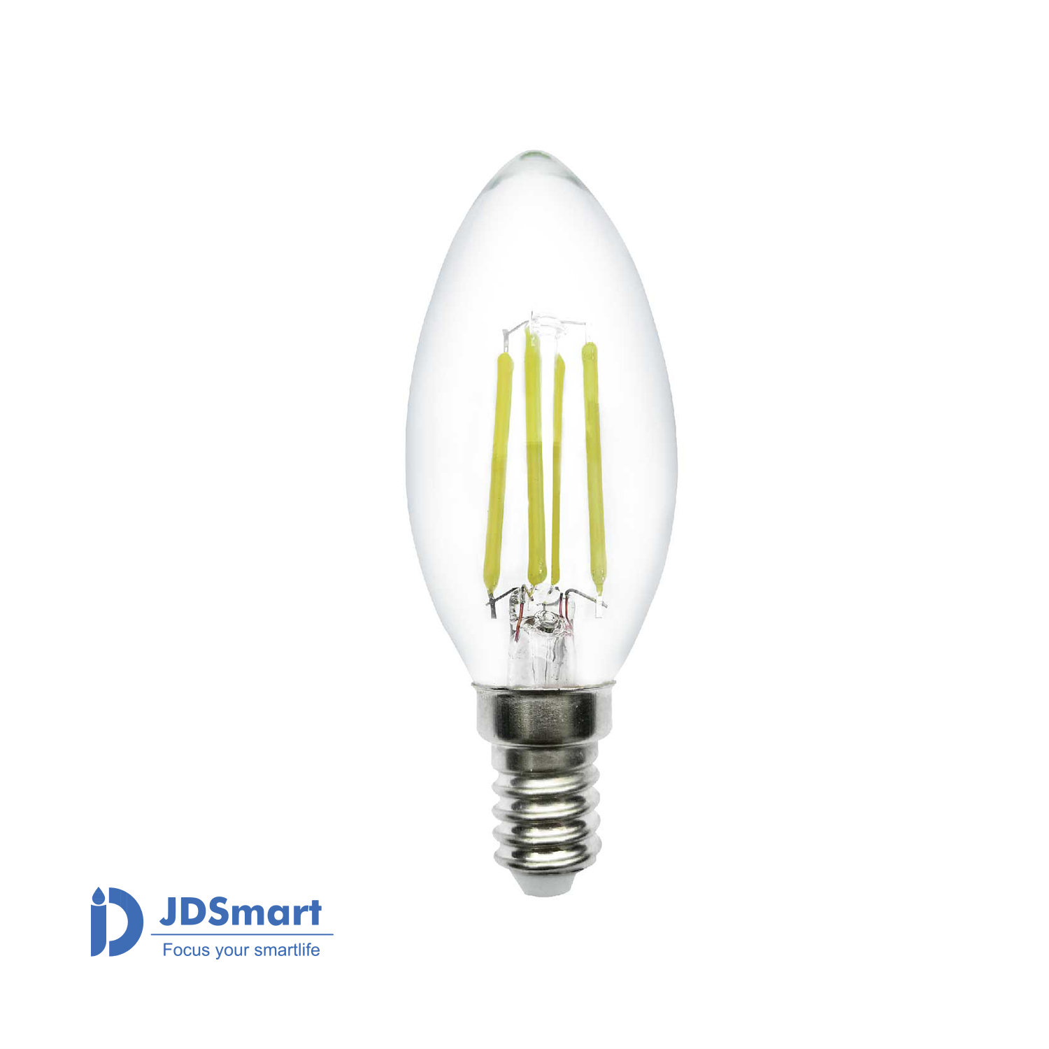 JD SmartLighting Candle LED Filament Bulb E14 C35 – 4W 6000K Amber Glass