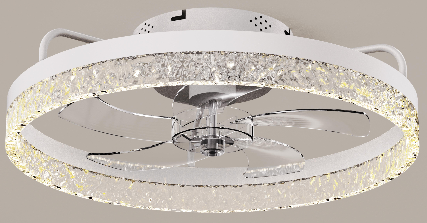 JD SmartLighting Bladeless Ceiling Fan Light JDF-WS026 – 20" | Motor 16.6W + Lighting 36W | 120lm/W | 7 Blades