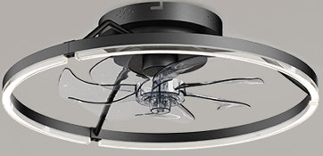 JD SmartLighting Bladeless Ceiling Fan Light JDF-WS028 – 20" | Motor 16.6W + Lighting 36W | 120lm/W | 7 Blades