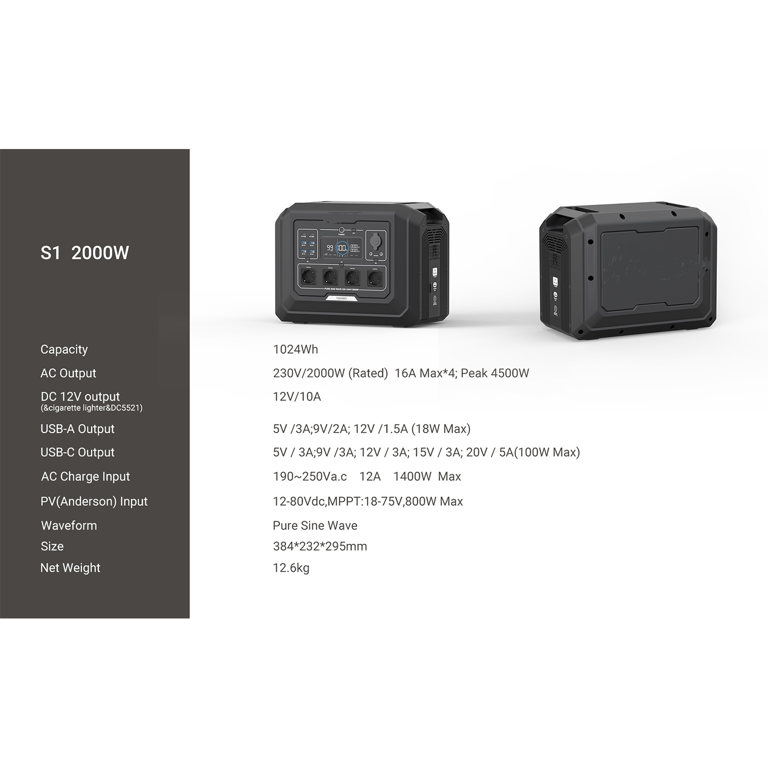S1-2000W Portable Power Station - JD Smartlighting