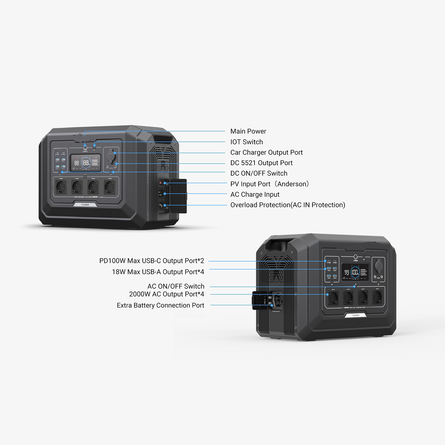 S1-2000W Portable Power Station - JD Smartlighting