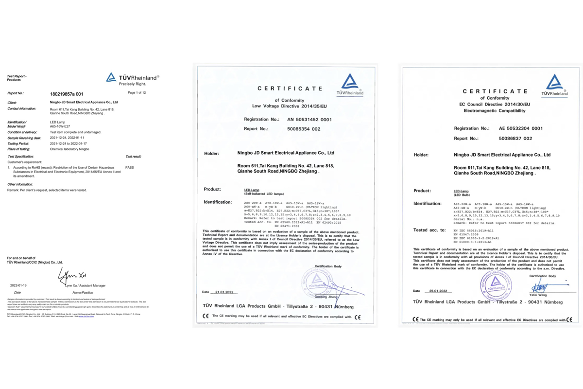 jd-smartlighting-led-certificates-ce-rohs-erp-enec-cb-nf-gs-TUV.