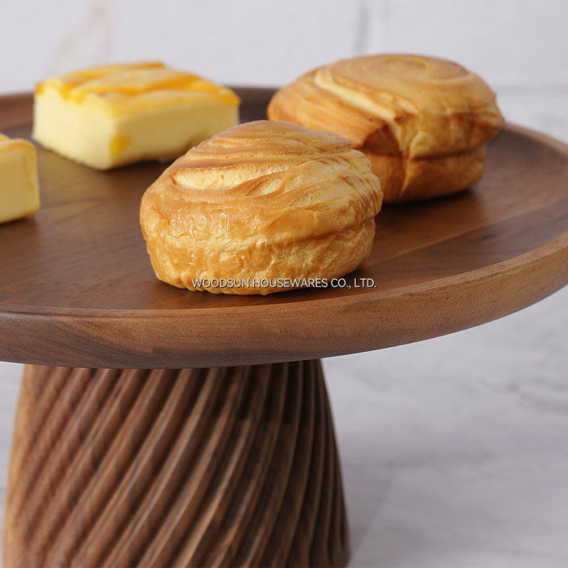Woodsun Manufacturer Serving Trays Chip and Dip Cup Cake Stand Wood Plate