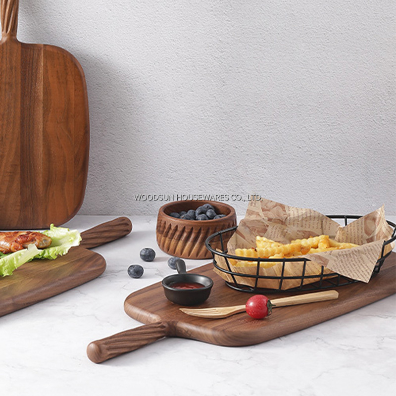 Wholesale Custom Wooden Larger Dining Serving Boards Tray With Handle