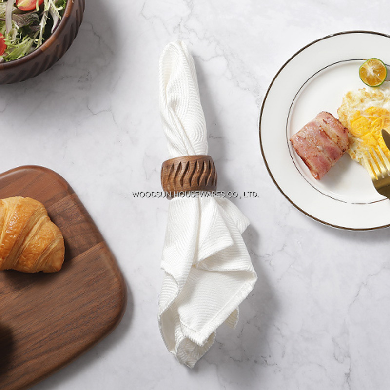 Woodsun New Kitchen Product 2025 Wooden Napkin Ring Paper Holder