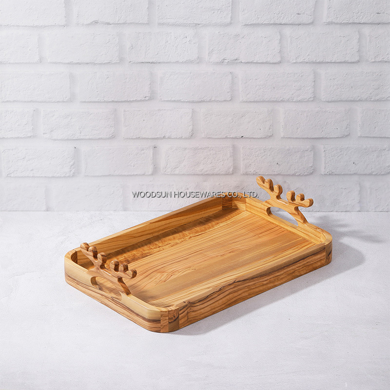 Woodsun Customization Bandejas De Madera Olive Wooden Serving Tray