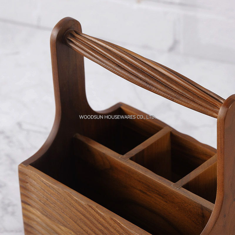 Woodsun Hand Woven Storage Wooden Basket For Kitchen Utensils 2025