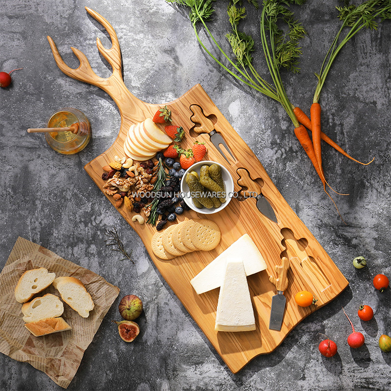 Woodsun Cheese Knife Cutting Board Set New