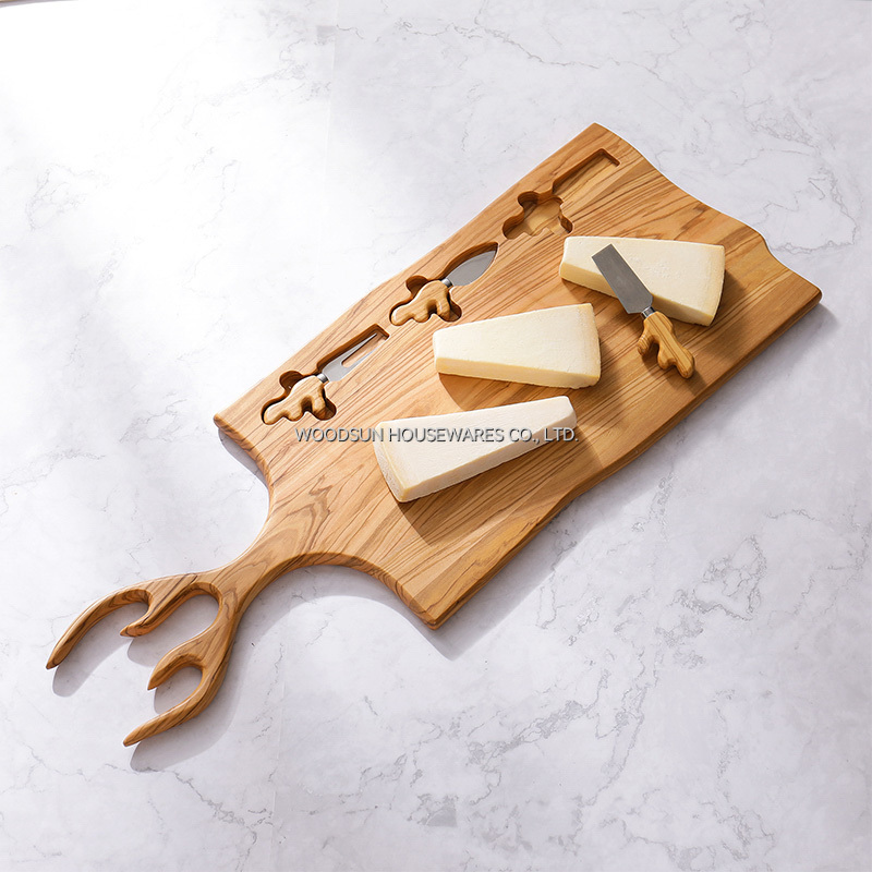 Woodsun Cheese Knife Cutting Board Set New