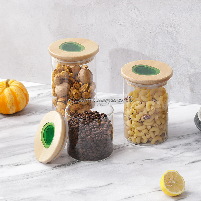 Woodsun Customization White Birch Resin Wooden Glass Canisters