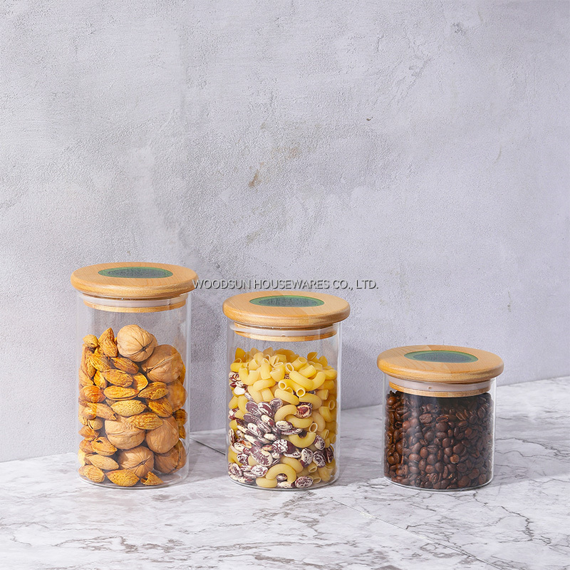 Woodsun Customization White Birch Resin Wooden Glass Canisters