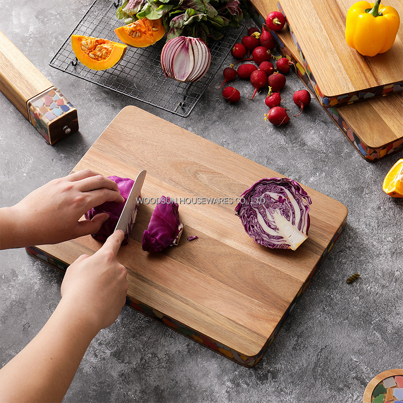 Woodsun Custom Manufacturer Rectangle Custom Logo Cutting Board Wood Acacia Wood 2025
