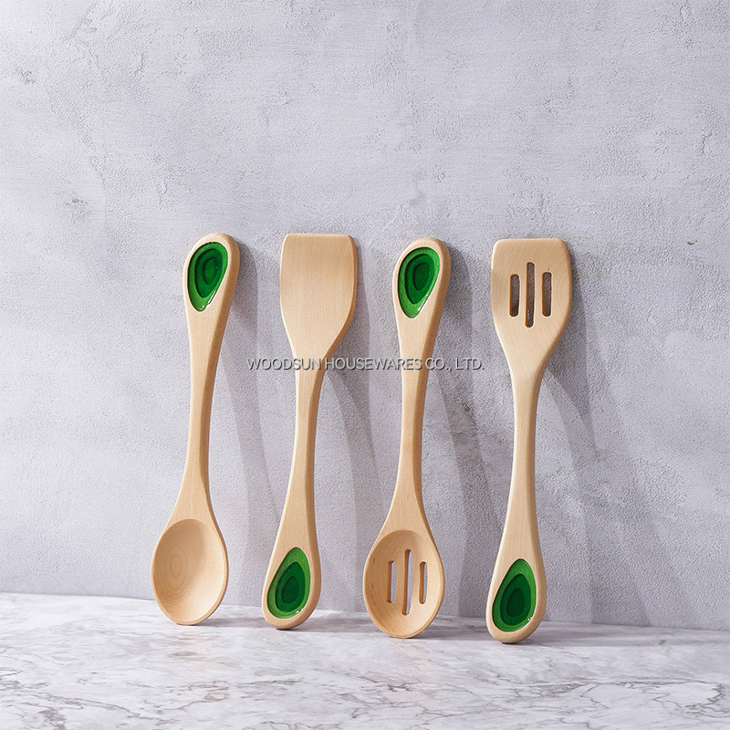 Woodsun Custom Cooking Tools Kitchen Wooden Utensils For Cooking Cutlery Set