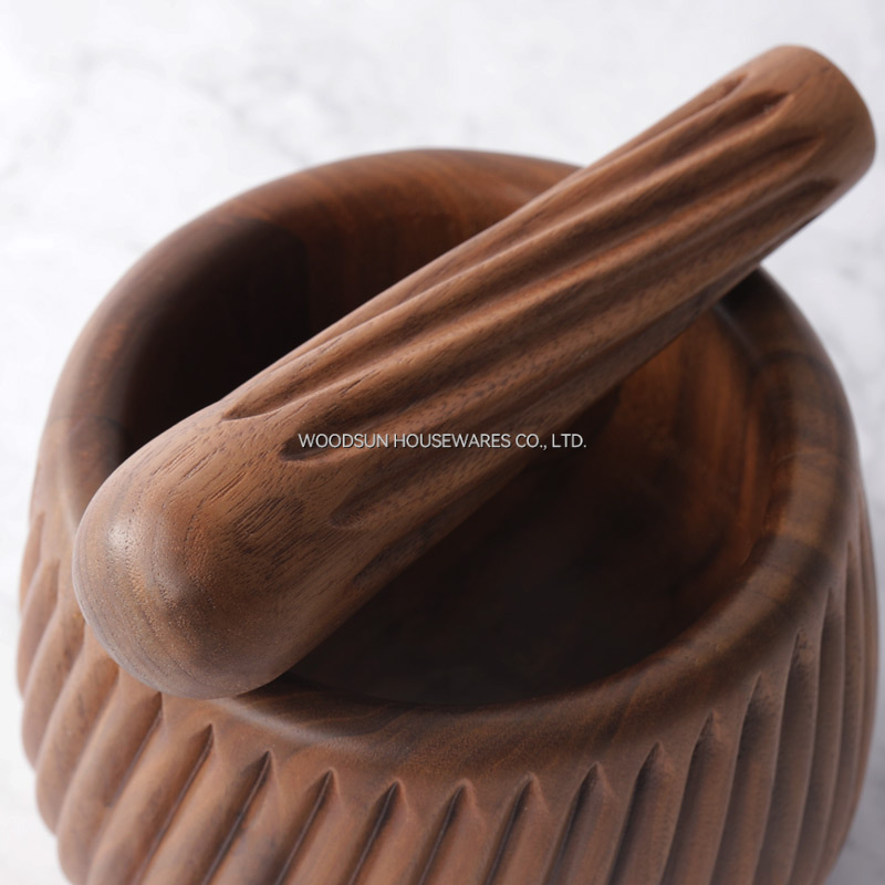 WoodSun Customize Wooden Mortar Pestle