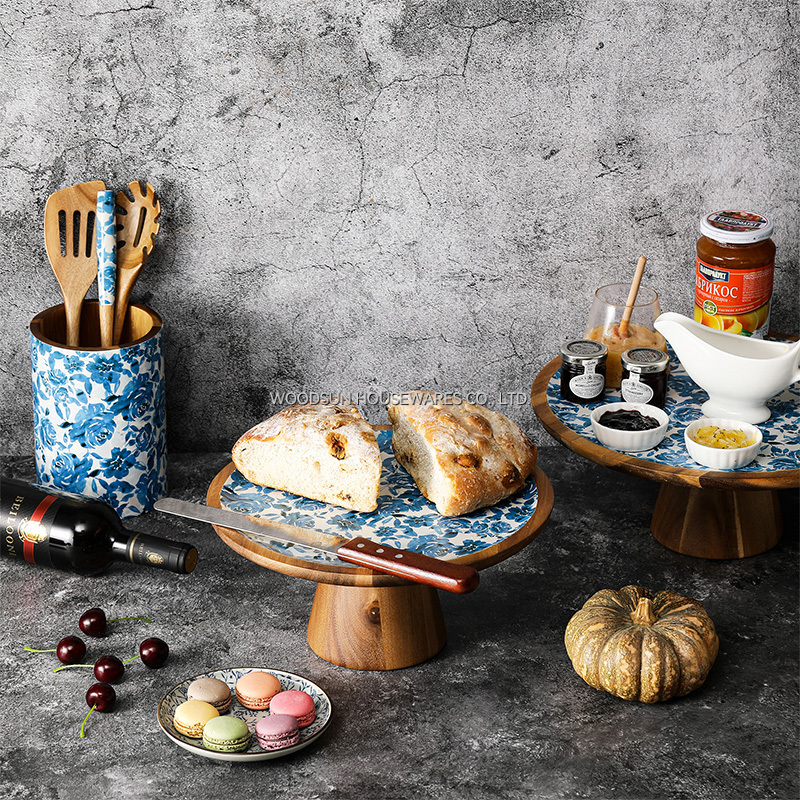 Wooden Custom Wooden Cake Plate Stand Wedding for Serving