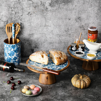 Wooden Custom Wooden Cake Plate Stand Wedding for Serving