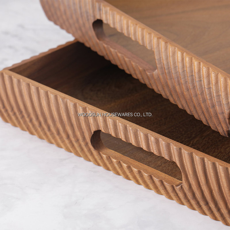 Woodsun Black Walnut Kitchen Wooden Food Custom Serving Trays