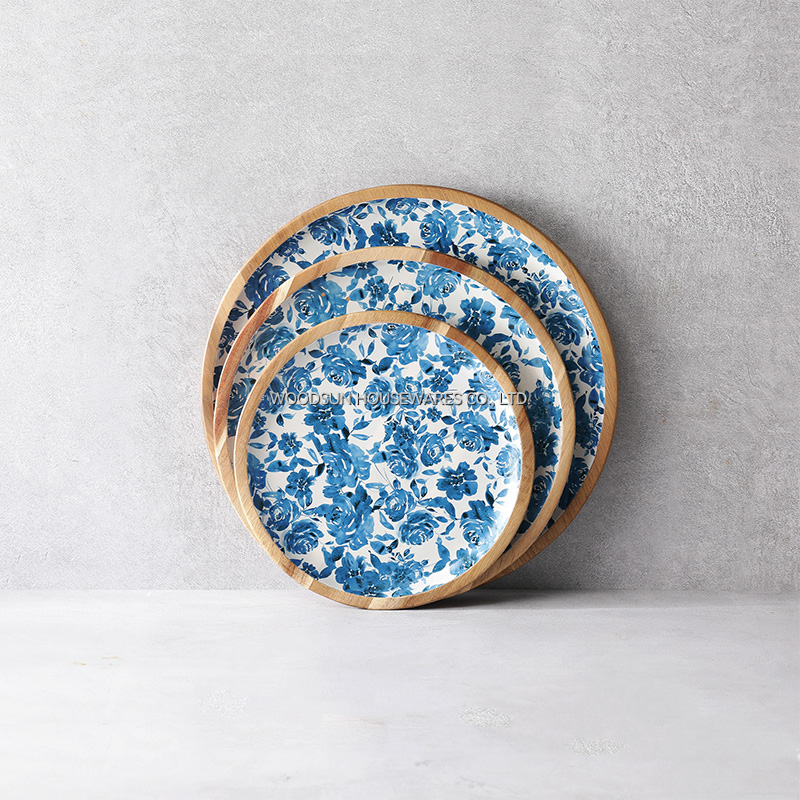 Wooden Custom Wooden Kids Snack Tray Plate Creative Snack Plate Fruit Platter