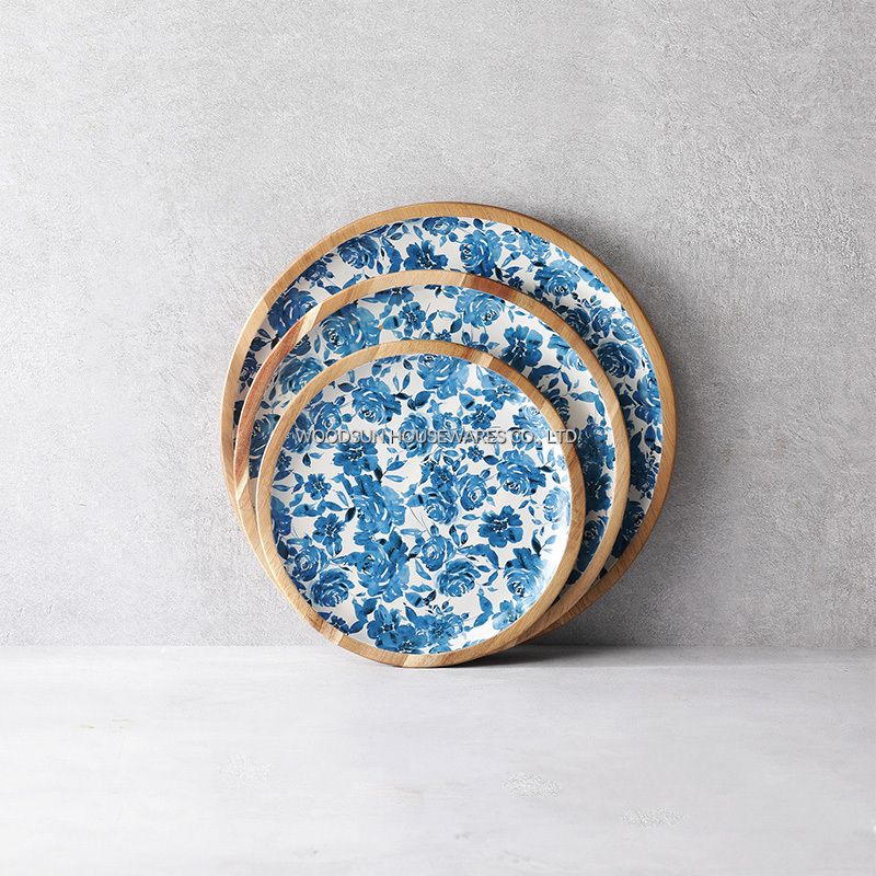 Wooden Custom Wooden Kids Snack Tray Plate Creative Snack Plate Fruit Platter