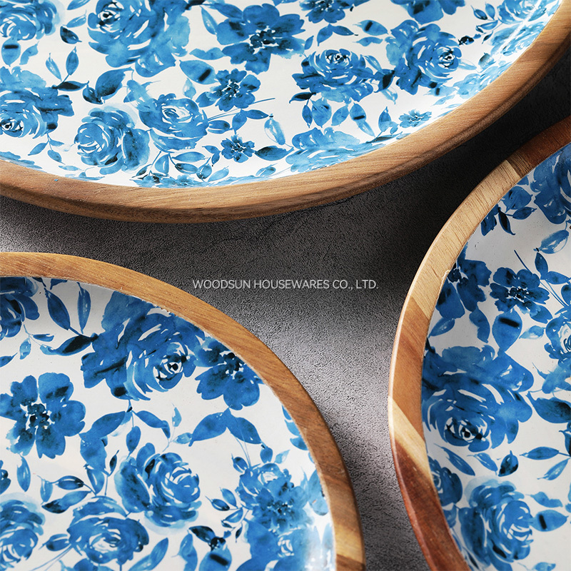 Wooden Custom Wooden Kids Snack Tray Plate Creative Snack Plate Fruit Platter