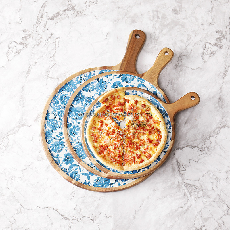 Wholesale Custom Acacia Wood Pizza Large Cutting Boards for Pizza