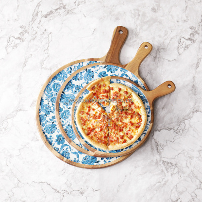 Wholesale Custom Acacia Wood Pizza Large Cutting Boards for Pizza