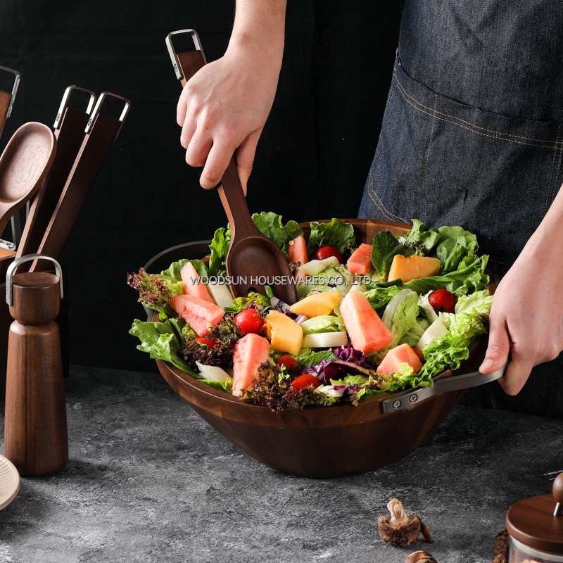 Woodsun OEM Metal Wooden Kitchen Utensil Cutlery Spoon