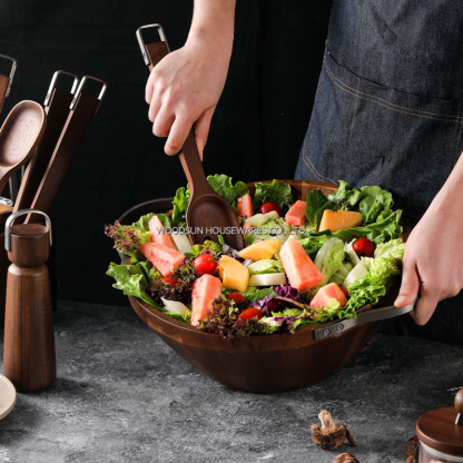 Woodsun OEM Metal Wooden Kitchen Utensil Cutlery Spoon