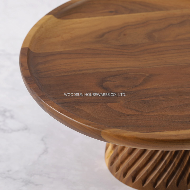 Woodsun Manufacturer Serving Trays Chip and Dip Cup Cake Stand Wood Plate