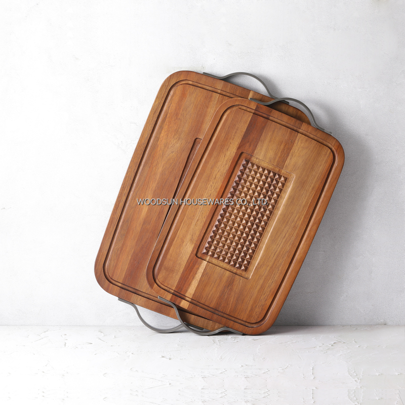 Woodsun Acacia Wood SS 430 Kitchen Handmade Wood Best Cutting Board