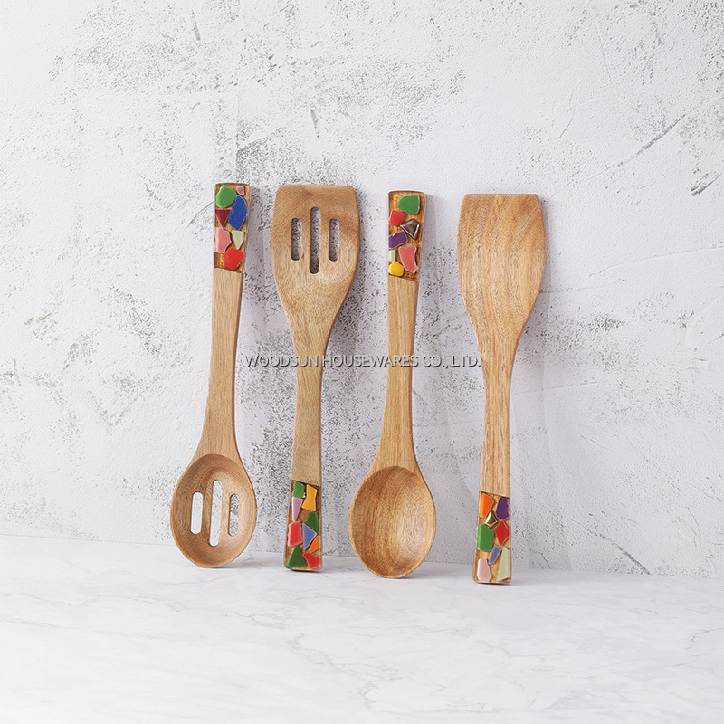 Woodsun Cooking Accessory Tools Spatula Spaghetti Spoon Wooden Cutlery for Kitchen
