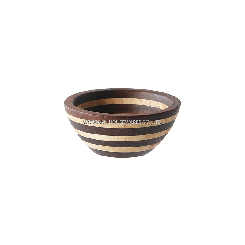 Woodsun Wholesale Carbonized Acacia Wood Salad Bowl