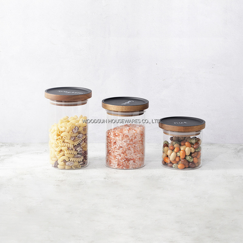 Woodsun Sealed Kitchen Canisters Clear Glass Food Storage Jars Containers