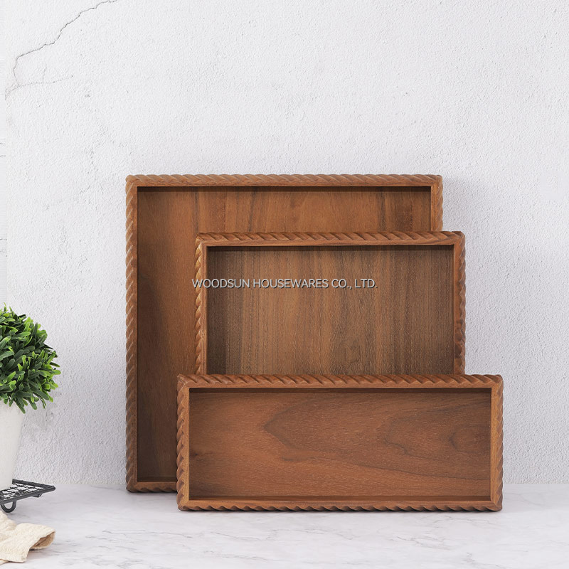 WoodSun Custom Food Dessert Trays Serving Trays For Restaurant