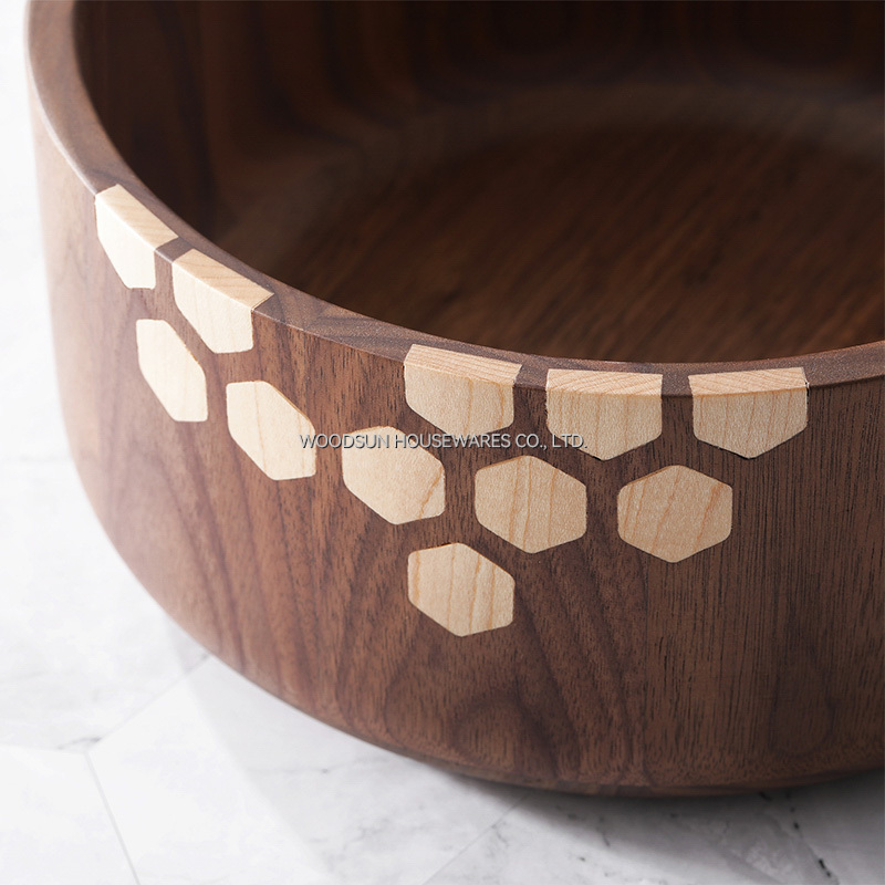 Woodsun Manufacturer Wooden Big Salad Mixing Bowls