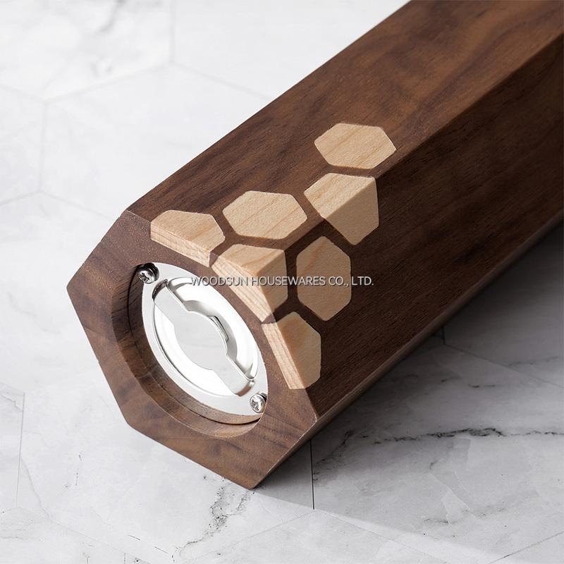 WOODSUN Customization Wholesale Black Walnut Hard Maple Wooden Salt Pepper Grinder Mills