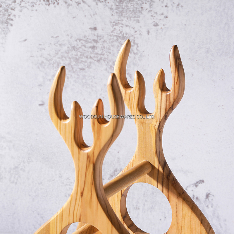 Woodsun Varnish Finished Olive Solid Wood Wine Rack