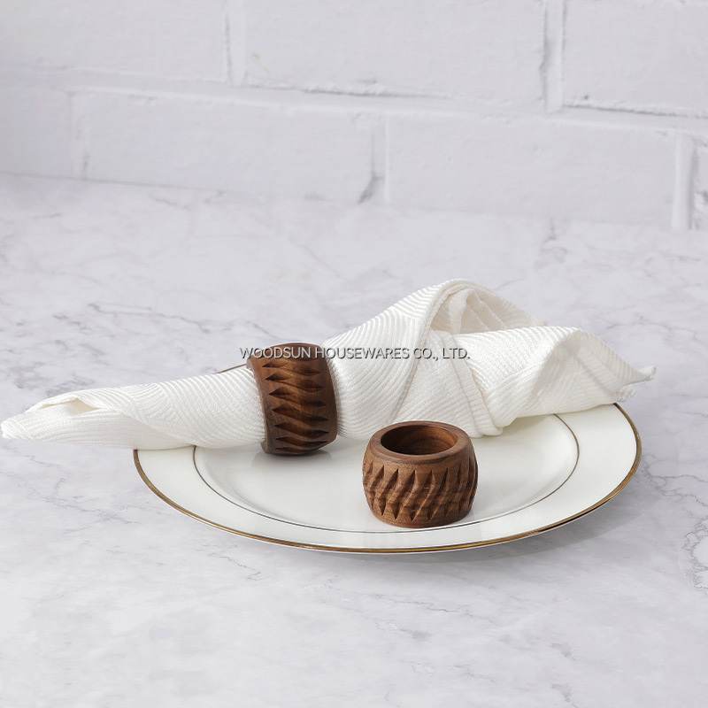Woodsun New Kitchen Product 2025 Wooden Napkin Ring Paper Holder