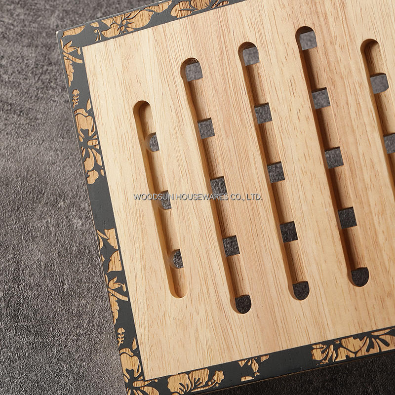 Woodsun Laser Engraving Rubber Wood Wooden Trivet 2026