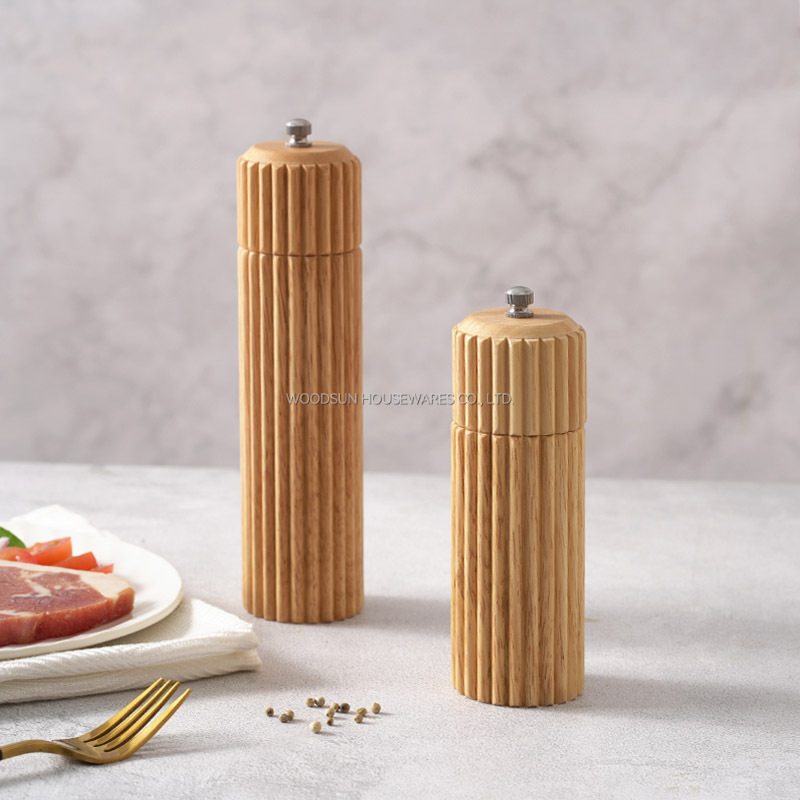 Woodsun Custom Manufacturer 2025 New Rubber Wood Grinder Pepper Salt Mill