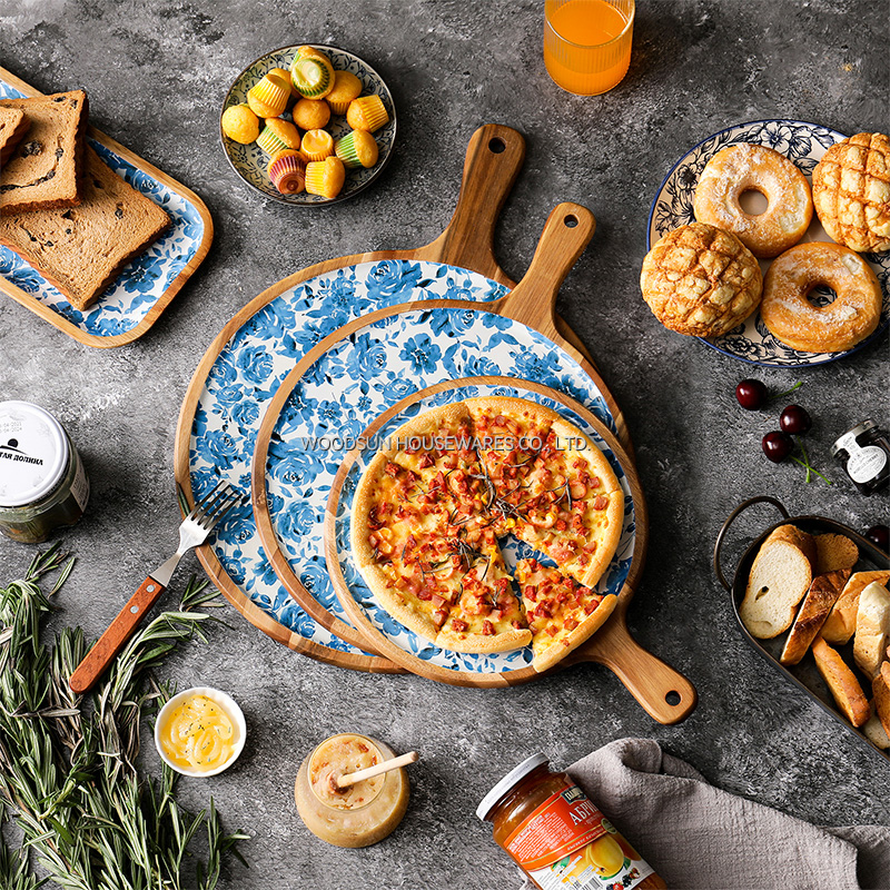 Wholesale Custom Acacia Wood Pizza Large Cutting Boards for Pizza
