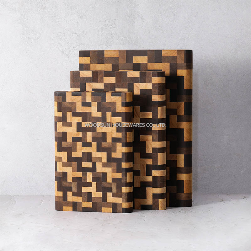 Woodsun Carbonized Acacia Rubber Wood Vegetables Organic Cutting Board for Fruit