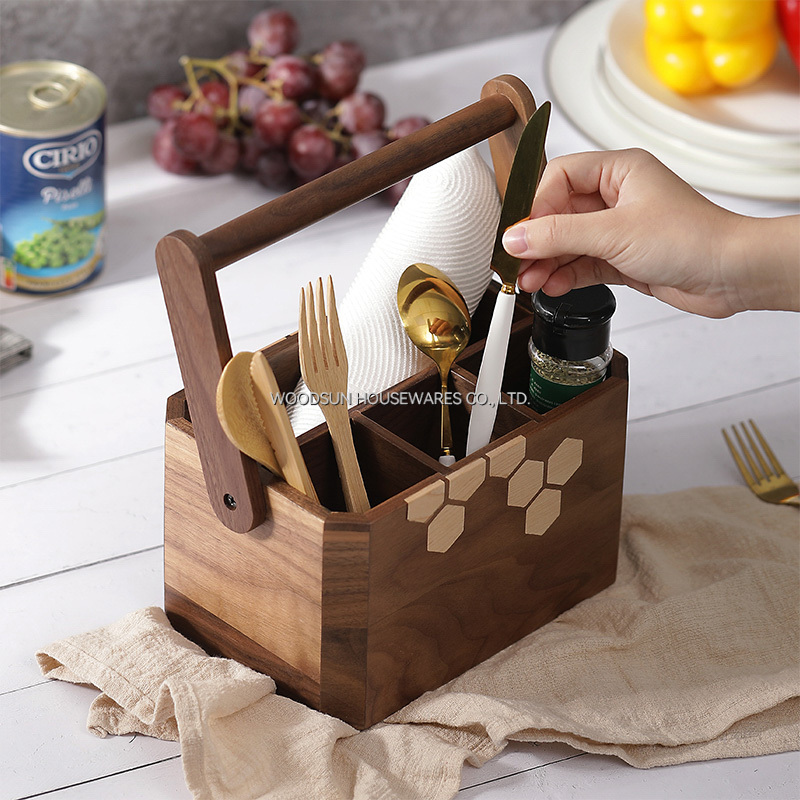 Woodsun Manufacturer Wooden Cutlery Organizer For Kitchen