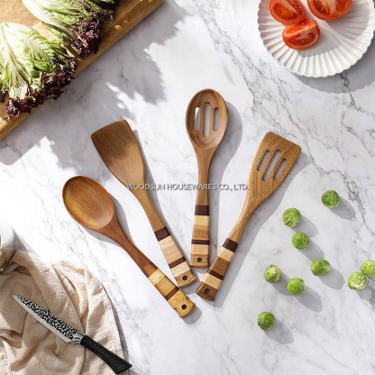 Woodsun Kitchen Utensils Cooking Spatula Leak Spoon Turner
